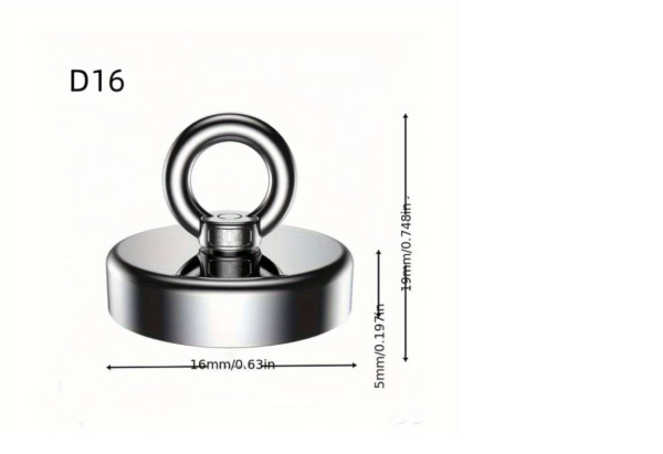 Magnet neodim oala D 16mm cu carlig inelar