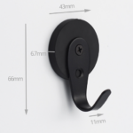 Magnet neodim D43 negru, carlig simplu