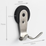 Magnet neodim D43 argintiu, carlig dublu