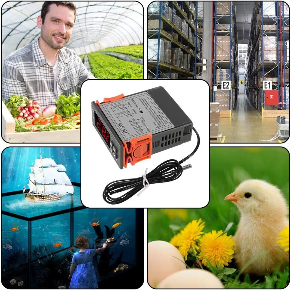 Termostat digital Temark STC-1000, 2 relee Racire/Incalzire, contacte uscate, sonda NTC inox 1m, 220V AC - imagine 4