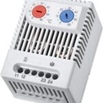 Termostat mecanic bimetalic industrial, ZRO011 Temark®, pentru incalzire si racire, montare pe sina DIN Rail, ZRO011-Normal Deschis si Normal Inchis