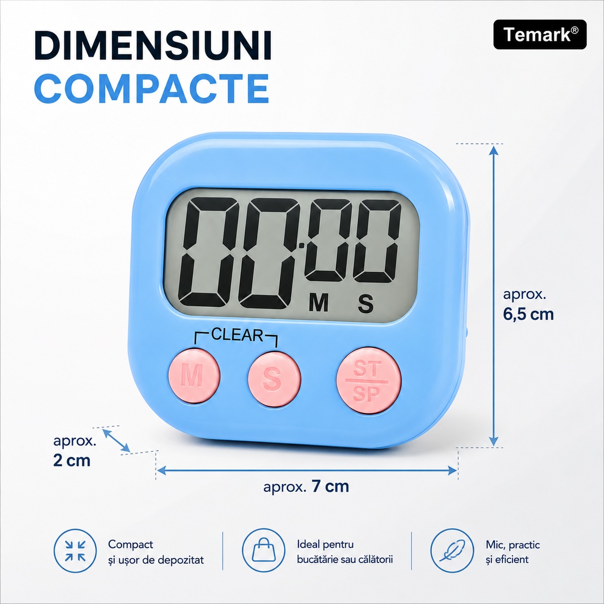 Dimensiuni timer digital compact TMK-CR-1