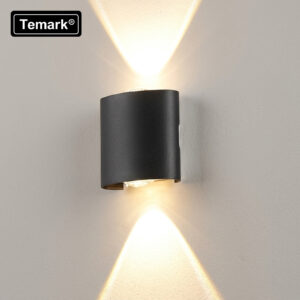 Aplică LED de exterior TEMARK TMK-LP100, 2 W (2 × 1 W), 3000K, lumină sus-jos, negru