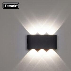 Aplică LED de exterior TEMARK TMK-LP300, 6 W (6 × 1 W), 3000K, lumină sus-jos, negru
