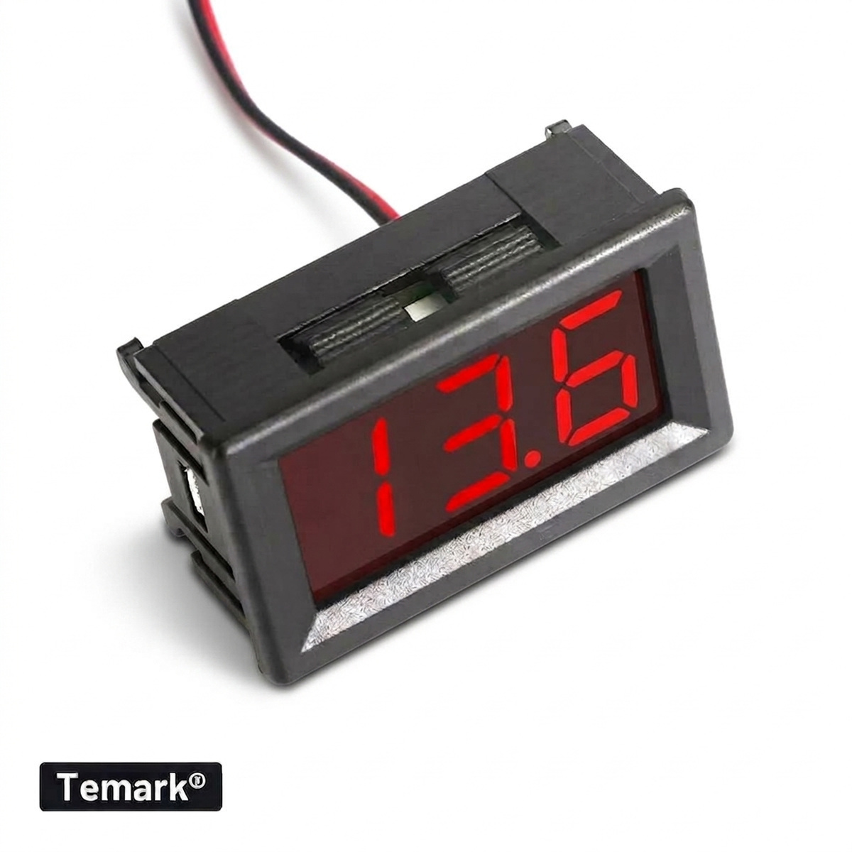 Voltmetru digital DC Temark TMK-VL120, 5-120 V, LED roșu 0,56 inch, montaj în panou