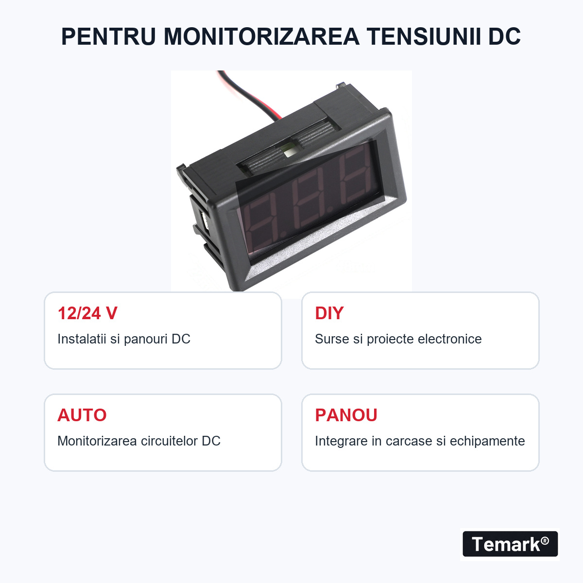 Utilizări voltmetru de panou DC